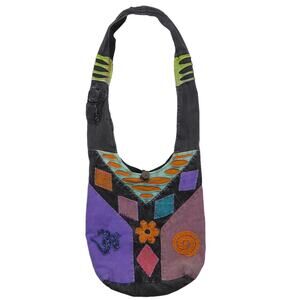 Collection Royal Vintage Boho Hippie Multicolor Patchwork Hobo Bag Shoulder Bag